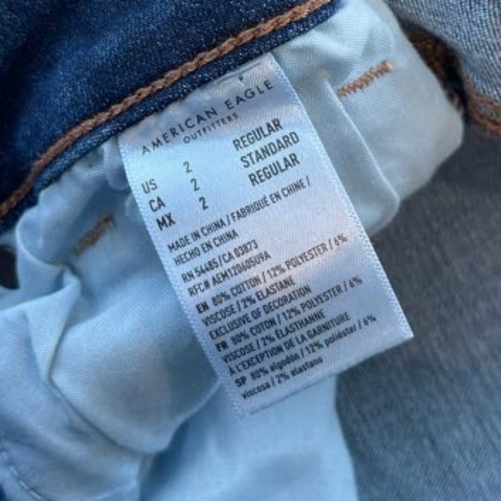 American Eagle Womens High Waisted Blue Flare Bootcut Jeans Size 2 Regular - Picture 5 of 5